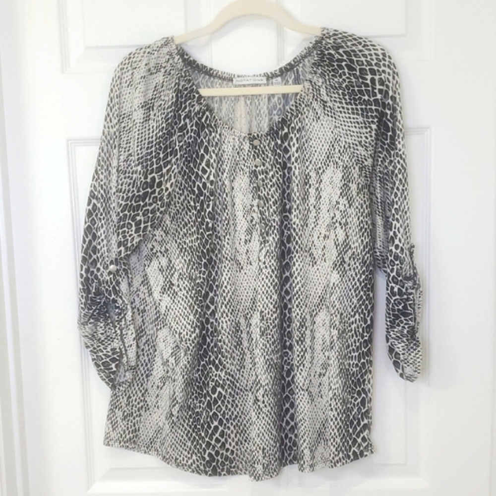 Notations Monochrome Snake Print Blouse